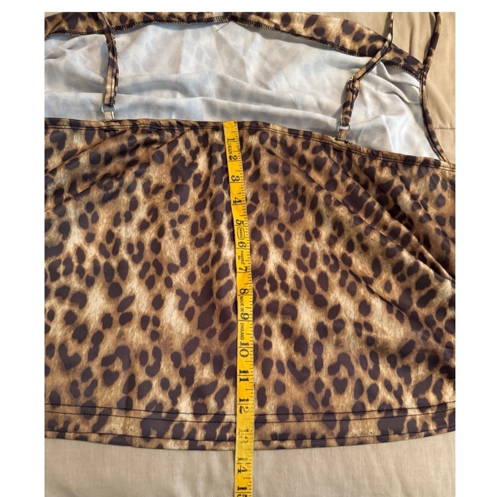 COWL NECK LEOPARD RUCHED CAMI TOP CURVE & PLUS NWT - Picture 8 of 17
